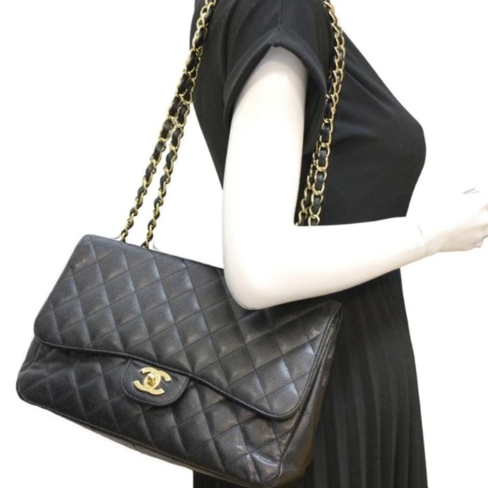 💎✨ JUMBO ✨💎 CHANEL CAVIAR FLAP BAG